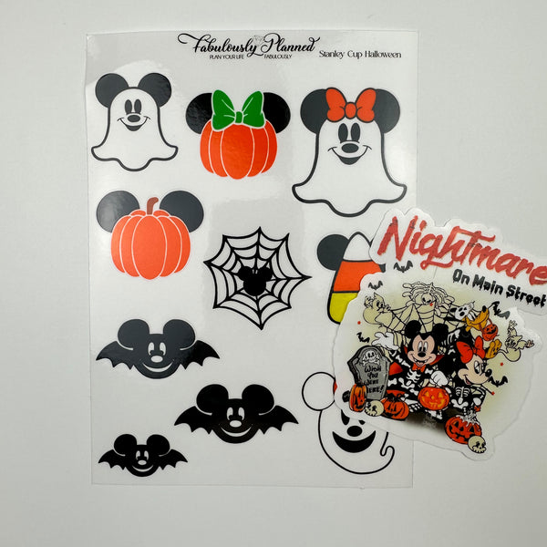 Stanley Cup Decal Sticker Set-Spooky Tree and Bats Halloween