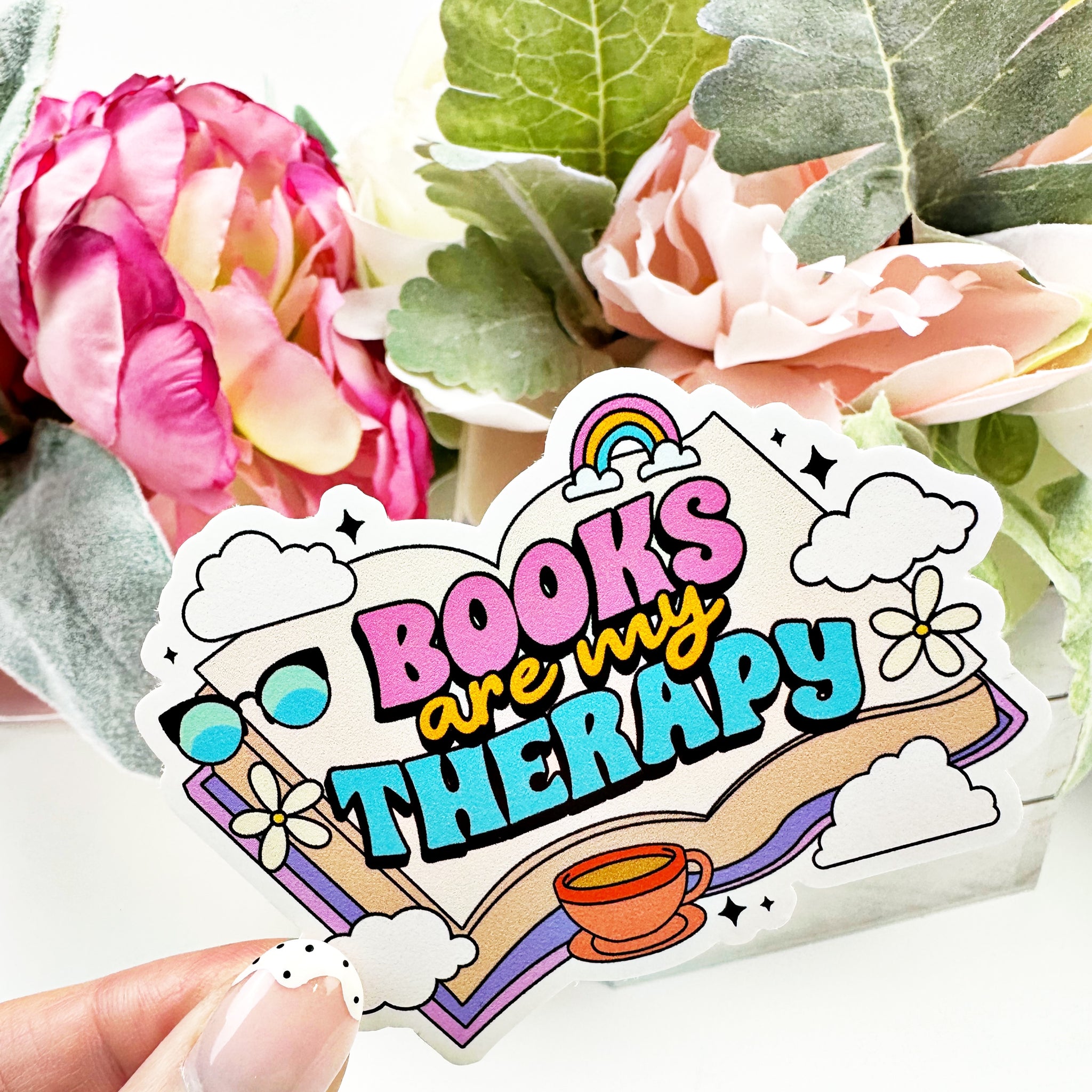 Books are my Therapy Vinyl Decal - Fabulously Planned