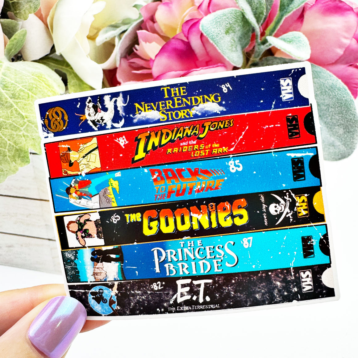 80's Classic Movies VHS Stack Vinyl Decal