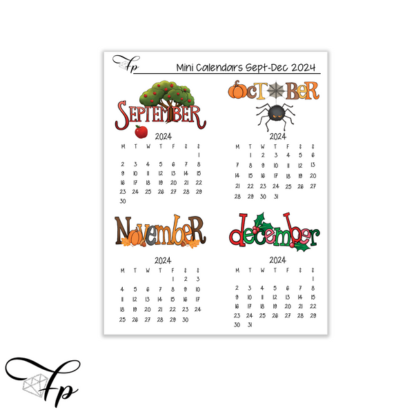 SeptDecember 2024 Calendars Fabulously Planned